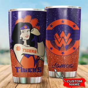 Clemson Tigers Wonder Woman Custom Name Tumbler TB1805
