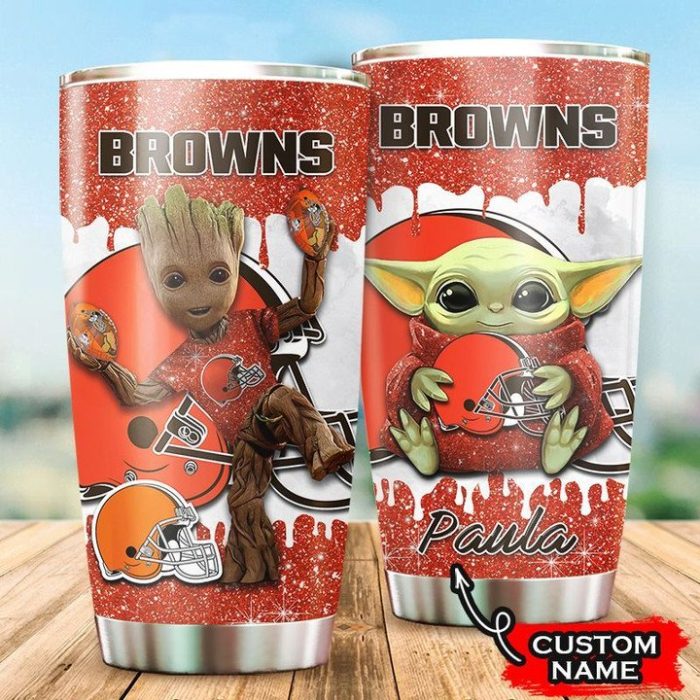 Cleveland Browns Grogu Groot Custom Name Tumbler TB2370