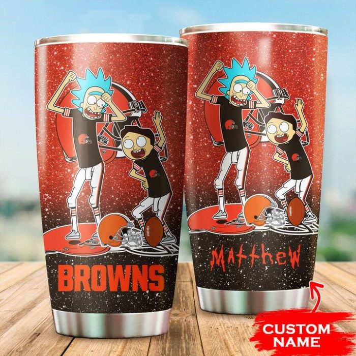 Cleveland Browns Rick And Morty Custom Name Tumbler TB1502