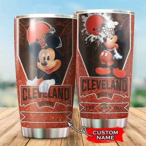 Cleveland Browns Tumbler Mickey Mouse NFL Custom Name TB2084