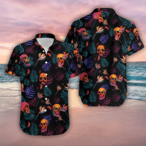 Colorful Skull Spooky Hawaiian Shirt - Hawaiian Shirt For Women Men - Hawaiian Shirt Custom