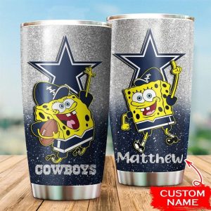Dallas Cowboys Custom Name Spongebob Squarepants Tumbler TB2363