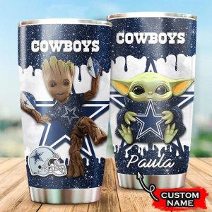 Dallas Cowboys Grogu Groot Custom Name Tumbler TB2394