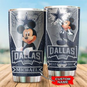 Dallas Cowboys Tumbler Mickey Mouse NFL Custom Name TB2262