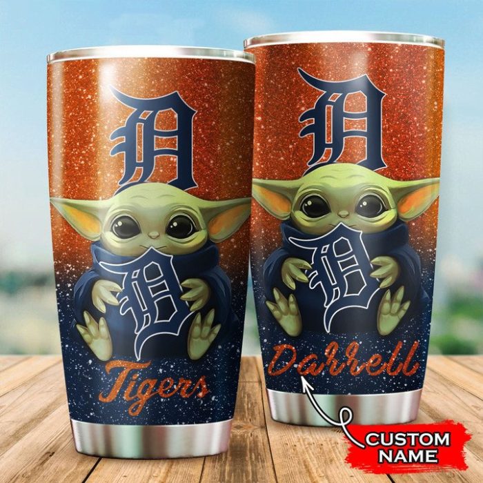 Detroit Tigers Baby Yoda Custom Name Tumbler TB0205