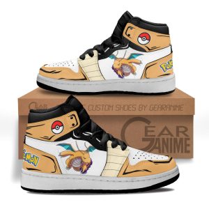 Dragonite Kids Sneakers Custom Anime Pokemon Kids Jordan 1 Shoes