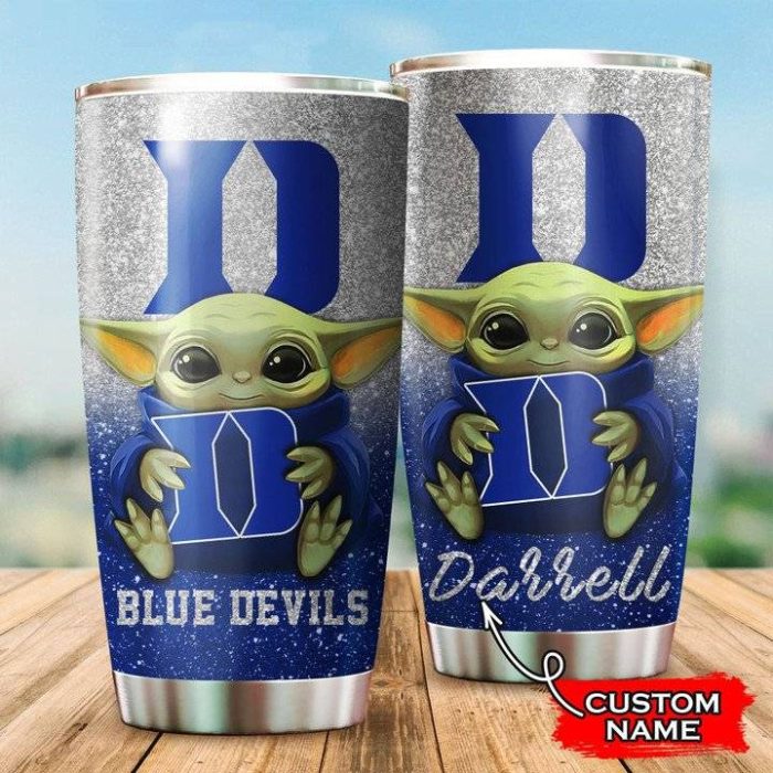 Duke Blue Devils Baby Yoda Custom Name Tumbler TB0671