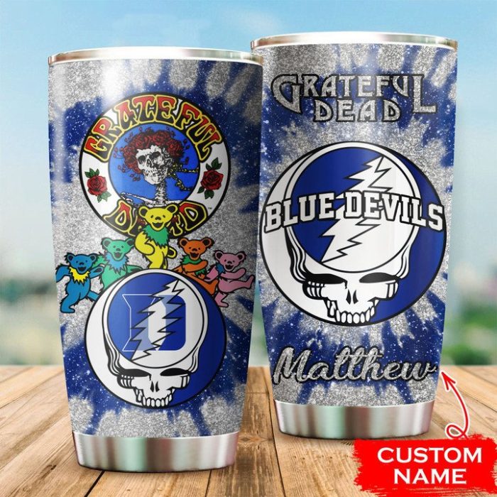 Duke Blue Devils Grateful Dead Custom Name Tumbler TB1266