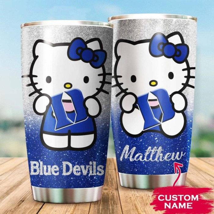 Duke Blue Devils Hello Kitty Custom Name Tumbler TB1047