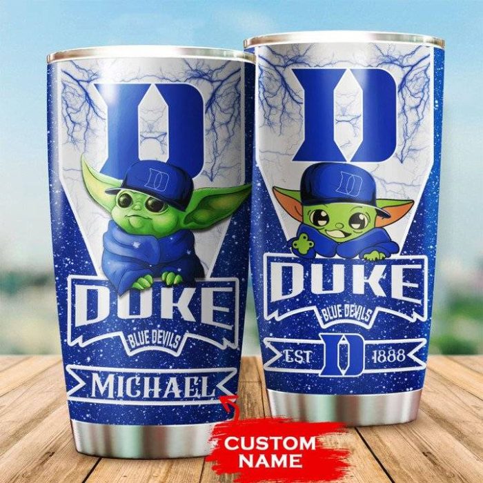 Duke Blue Devils Tumbler Baby Yoda NCAA Custom Name TB0459