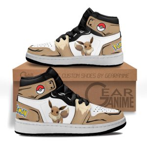 Eevee Kids Sneakers Custom Anime Pokemon Kids Jordan 1 Shoes