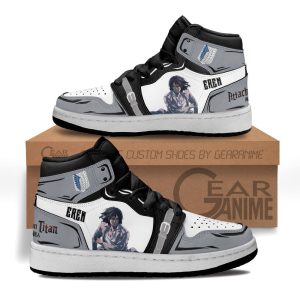 Eren Yeager Kids Sneakers Custom Anime Attack On Titan Final Kids Jordan 1 Shoes