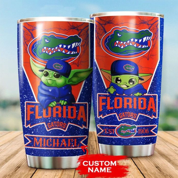 Florida Gators Tumbler Baby Yoda NCAA Custom Name TB0328