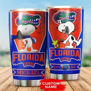 Florida Gators Tumbler Snoopy NCAA Custom Name TB0984