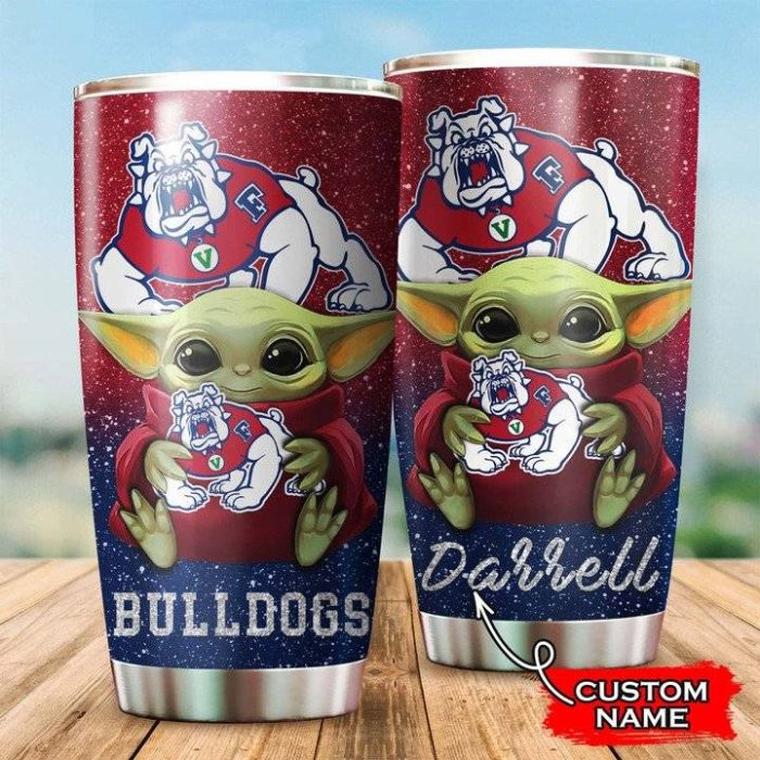 Fresno State Bulldogs Football Baby Yoda Custom Name Tumbler TB0146