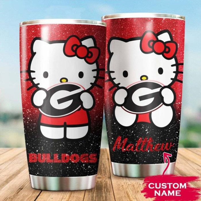 Georgia Bulldogs Hello Kitty Custom Name Tumbler TB0044