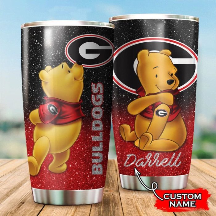 Georgia Bulldogs Pooh Custom Name Tumbler TB0501