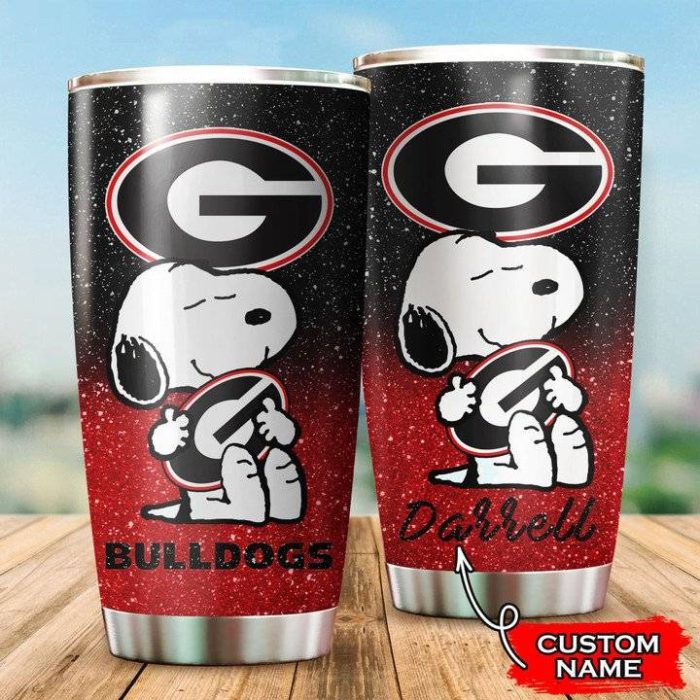 Georgia Bulldogs Snoopy Custom Name Tumbler TB1378