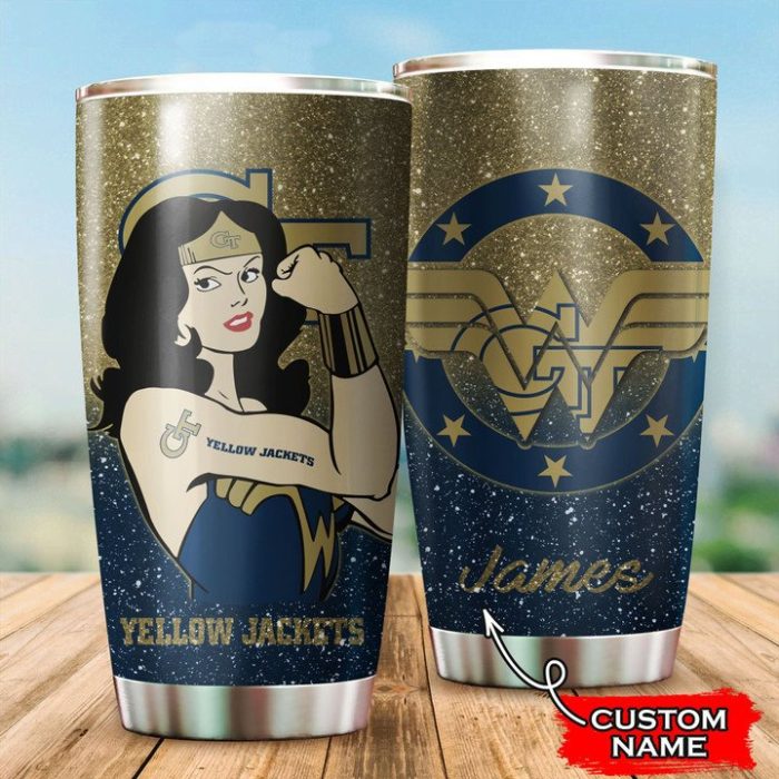 Georgia Tech Yellow Jackets Wonder Woman Custom Name Tumbler TB1314