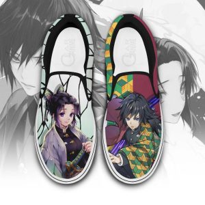 Giyuu And Shinobu Slip On Shoes Demon Slayer Custom Anime Shoes
