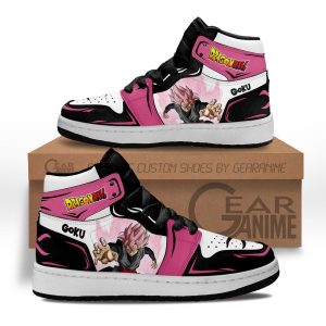 Goku Black Rose Kids Sneakers Custom Anime Dragon Ball Kids Jordan 1 Shoes