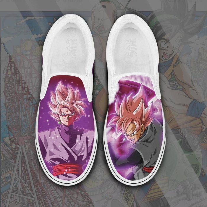 Goku Black Rose Slip On Shoes Canvas Dragon Ball Custom Anime Shoes