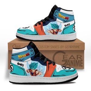 Goku Blue Kids Sneakers Custom Anime Dragon Ball Kids Jordan 1 Shoes