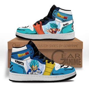 Goku Blue and Vegeta Blue Kids Sneakers Custom Anime Dragon Ball Kids Jordan 1 Shoes