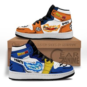 Goku and Vegeta Fly Kids Sneakers Custom Anime Dragon Ball Kids Jordan 1 Shoes