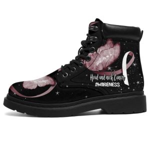 Head And Neck Cancer Awareness Boots Ribbon Shoes
