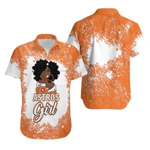 Houston Astros Girl African Girl MLB Team Allover Design Gift For Houston Astros Fans Hawaiian Shirt