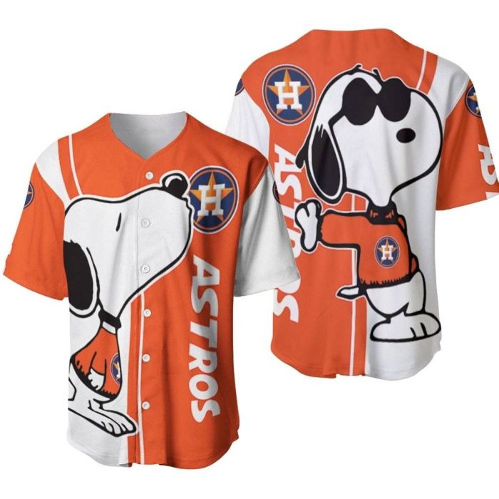 Houston Astros Snoopy Lover 3D Printed Baseball Jersey