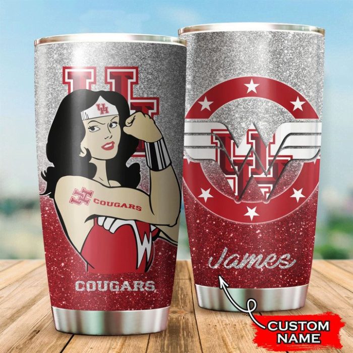 Houston Cougars Wonder Woman Custom Name Tumbler TB1961