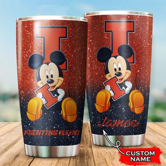 Illinois Fighting Illini Mickey Custom Name Tumbler TB0823