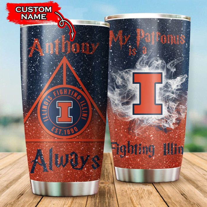 Illinois Fighting Illini Tumbler Harry Potter NCAA Custom Name TB2549