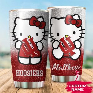 Indiana Hoosiers Hello Kitty Custom Name Tumbler TB0027