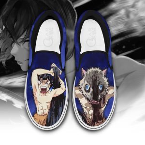 Inosuke Slip On Shoes Custom Demon Slayer Anime Shoes