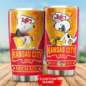 Kansas City Chiefs Tumbler Snoopy NFL Custom Name TB2279
