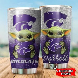 Kansas State Wildcats Baby Yoda Custom Name Tumbler TB0609