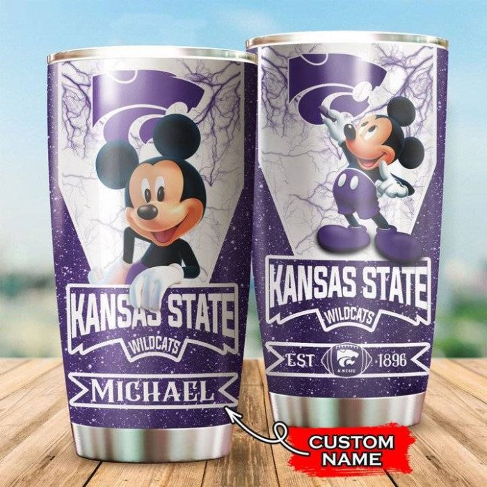 Kansas State Wildcats Tumbler Mickey Mouse NCAA Custom Name TB2260