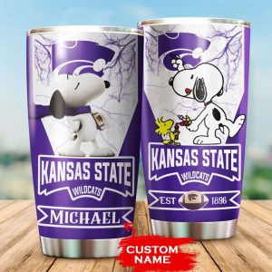 Kansas State Wildcats Tumbler Snoopy NCAA Custom Name TB0048