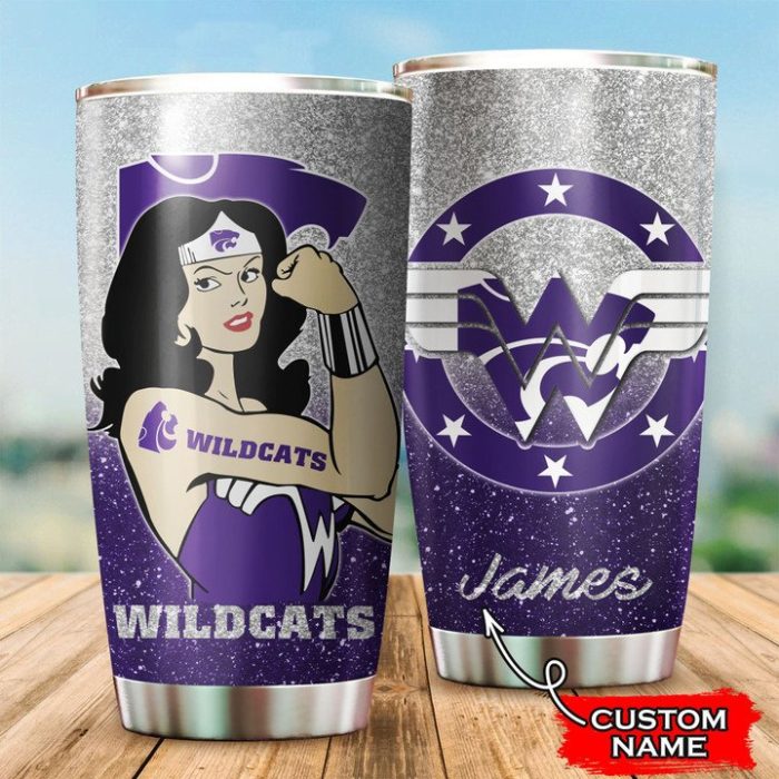 Kansas State Wildcats Wonder Woman Custom Name Tumbler TB1605