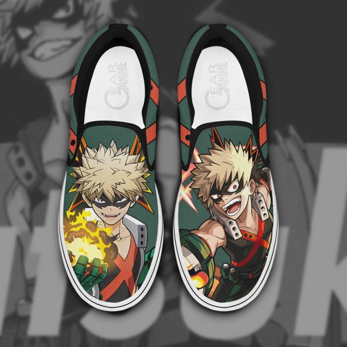 Katsuki Bakugo Slip On Shoes Custom Anime My Hero Academia Shoes