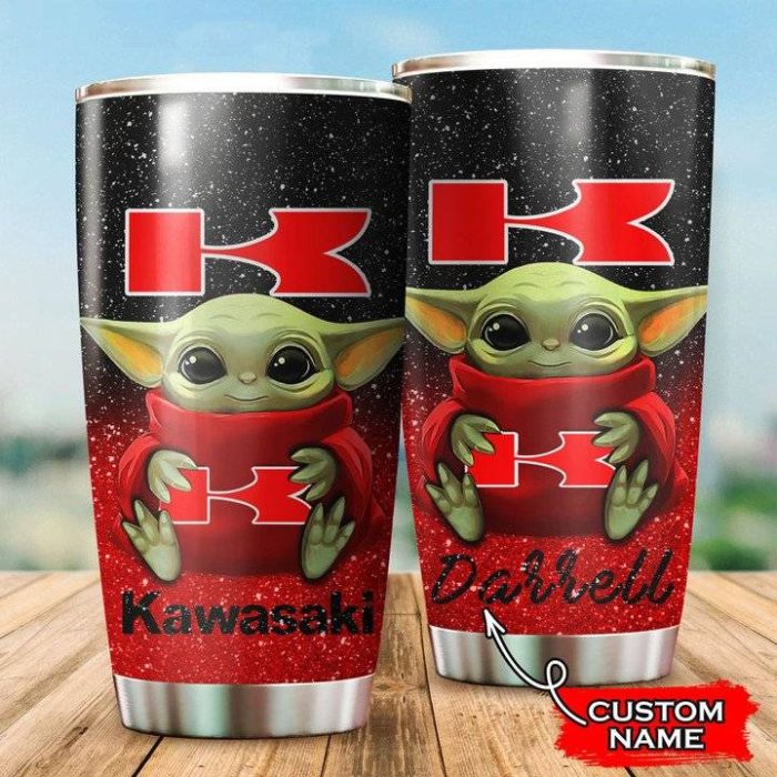 Kawasaki Baby Yoda Custom Name Tumbler TB0311