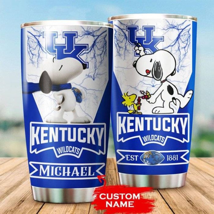 Kentucky Wildcats Tumbler Snoopy NCAA Custom Name TB0407