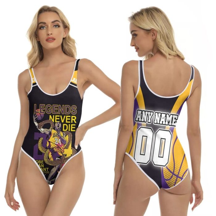 Kobe Bryant 24 Legends Never Die Los Angeles Lakers NBA 3D With Custom Name Number For Lakers Fans One Piece Swimsuit