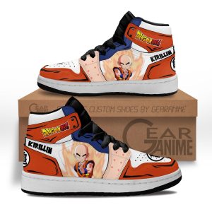Krillin Kids Sneakers Custom Anime Dragon Ball Kids Jordan 1 Shoes