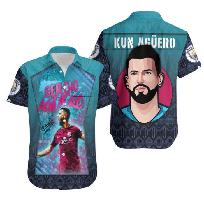 Kun Aguero Art Painting Best Scores Goals Manchester City 3D Gift For Aguero Fans Hawaiian Shirt