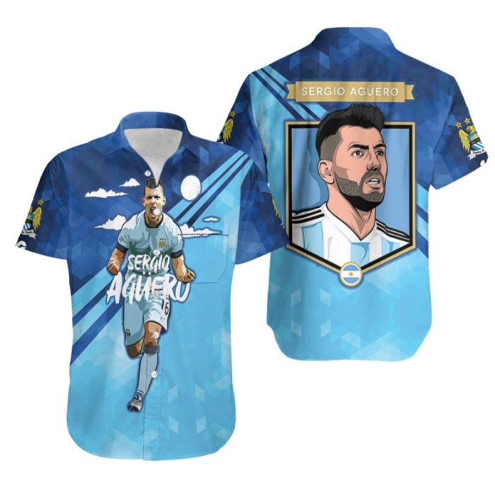 Kun Aguero Score Goals Great Player Manchester City 3D Gift For Aguero Fans Hawaiian Shirt