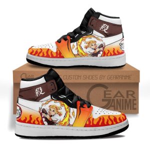 Kyoujurou Rengoku Kids Sneakers Custom Anime Demon Slayer Kids Jordan 1 Shoes